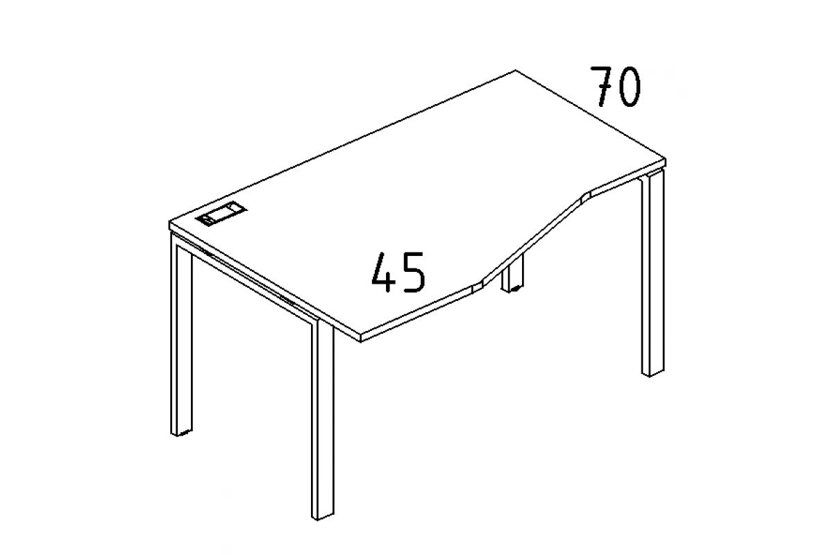 Стол эргономичный левый "Техно" на металлокаркасе UNO А4 Б1 065 БП