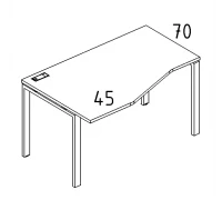Стол эргономичный левый "Техно" на металлокаркасе UNO А4 Б1 065 БП