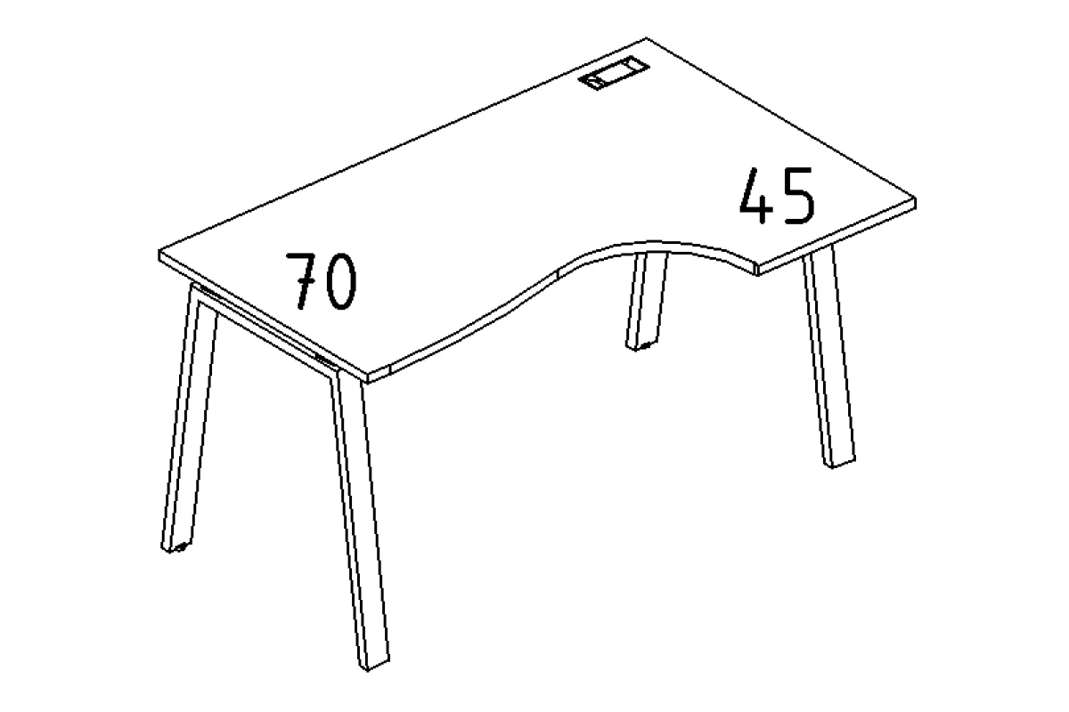 Стол эргономичный правый "Классика" на металлокаркасе TRE А4 Б3 042 БП