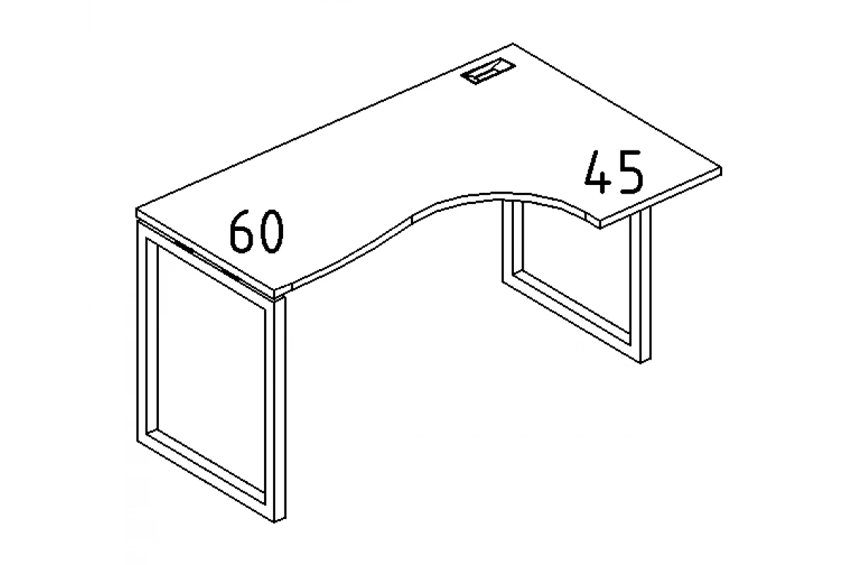 Стол эргономичный правый "Классика" на металлокаркасе QUATTRO А4 Б4 036 БП