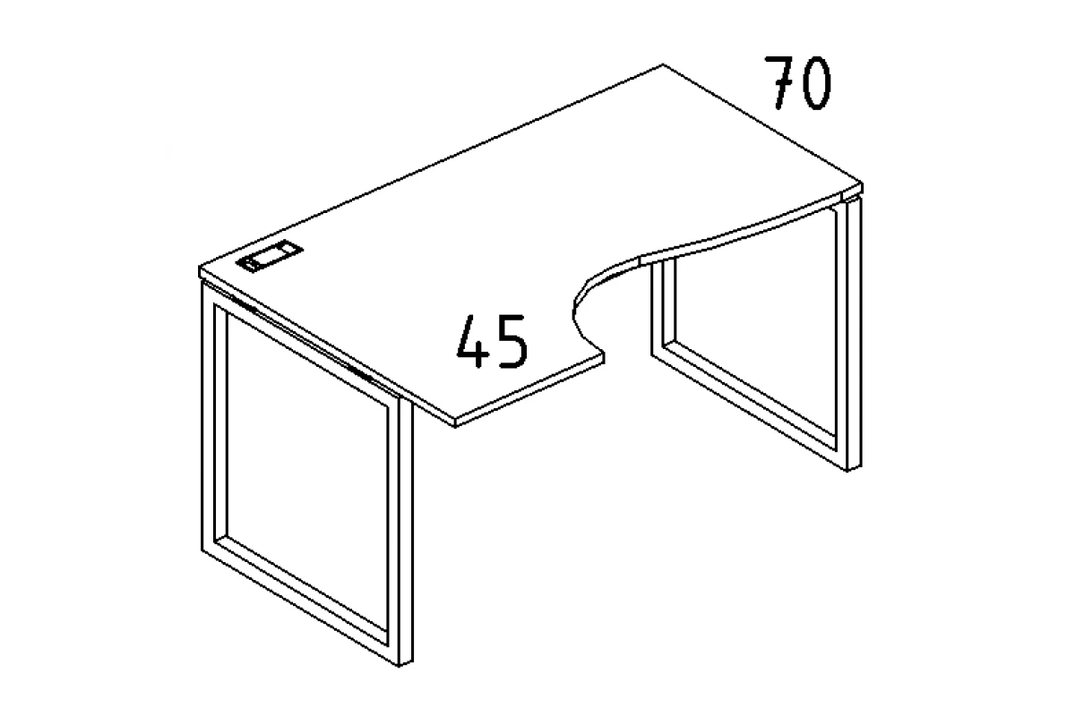 Стол эргономичный левый "Классика" на металлокаркасе QUATTRO А4 Б4 041 БП