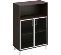 Шкаф для документов двери стеклянные в алюминиевой раме + ниша В 420-823