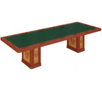 Стол для переговоров прямоугольный столешница шпон с кожаной вставкой 1133