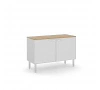 Греденция серая L100 стеклянные двери TETTO