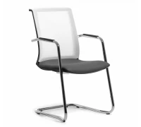 Кресло для посетителя SKIN W серая ткань