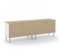 Греденция белая L200 деревянные двери TETTO