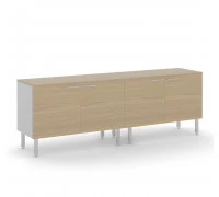 Греденция серая L200 деревянные двери TETTO