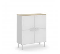 Шкаф серый 4 стеклянные двери TETTO