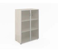 Шкаф широкий средний со стеклом в алюм. раме (без топа) ФР-5.0+S60.0*2+С504*2