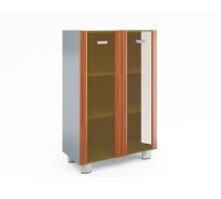 Шкаф книжный средний со стеклом в раме МДФ (без топа и боковин)