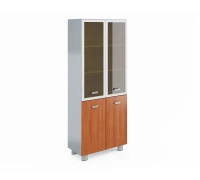 Шкаф книжный высокий со стеклом в алюм. раме (без топа и боковин)