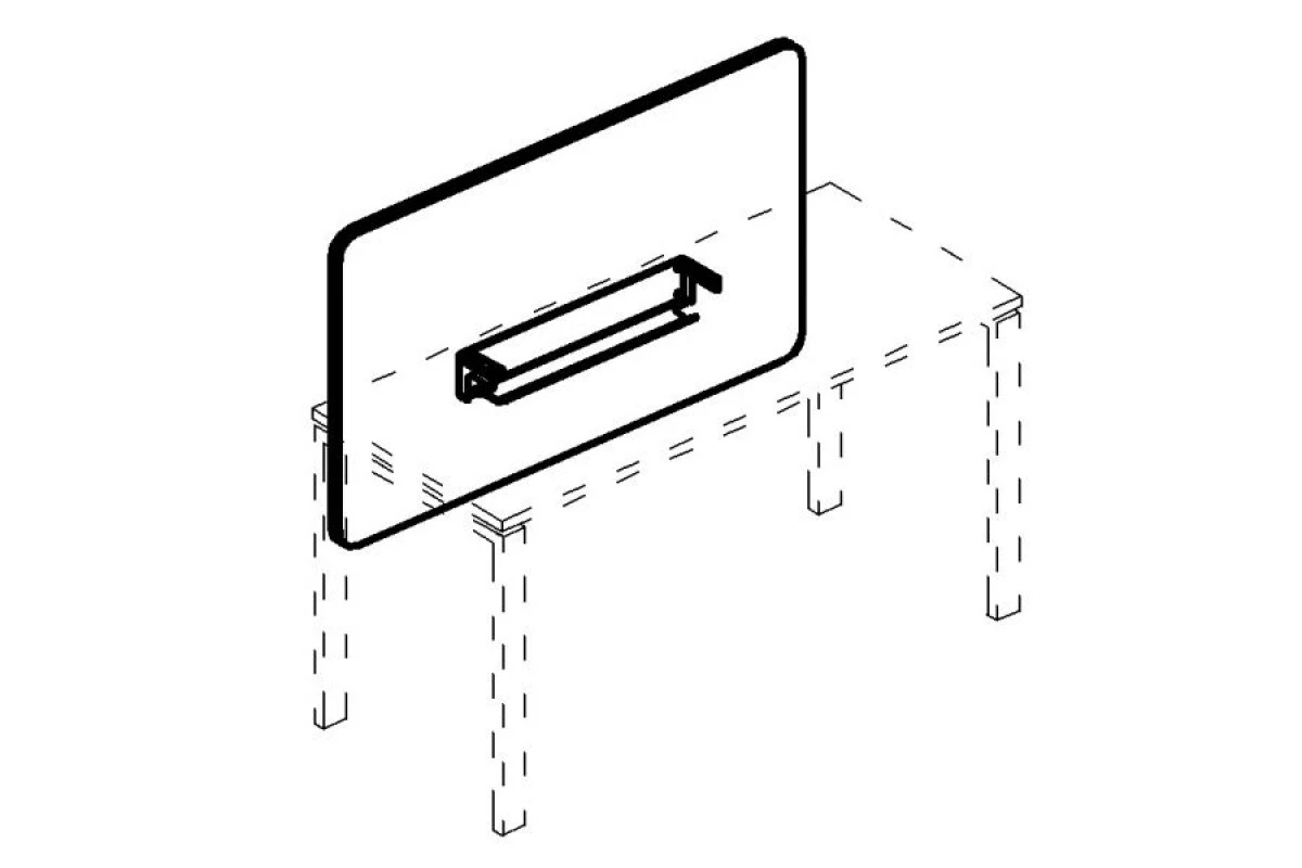 Экран настольный фронтальный тканевый с мягким наполнителем с кабель-каналом для стола 160 А4 Б 858 Г