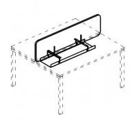 Экран настольный фронтальный тканевый с мягким наполнителем с широким кабель-каналом для стола 140 А4 Б 862 С