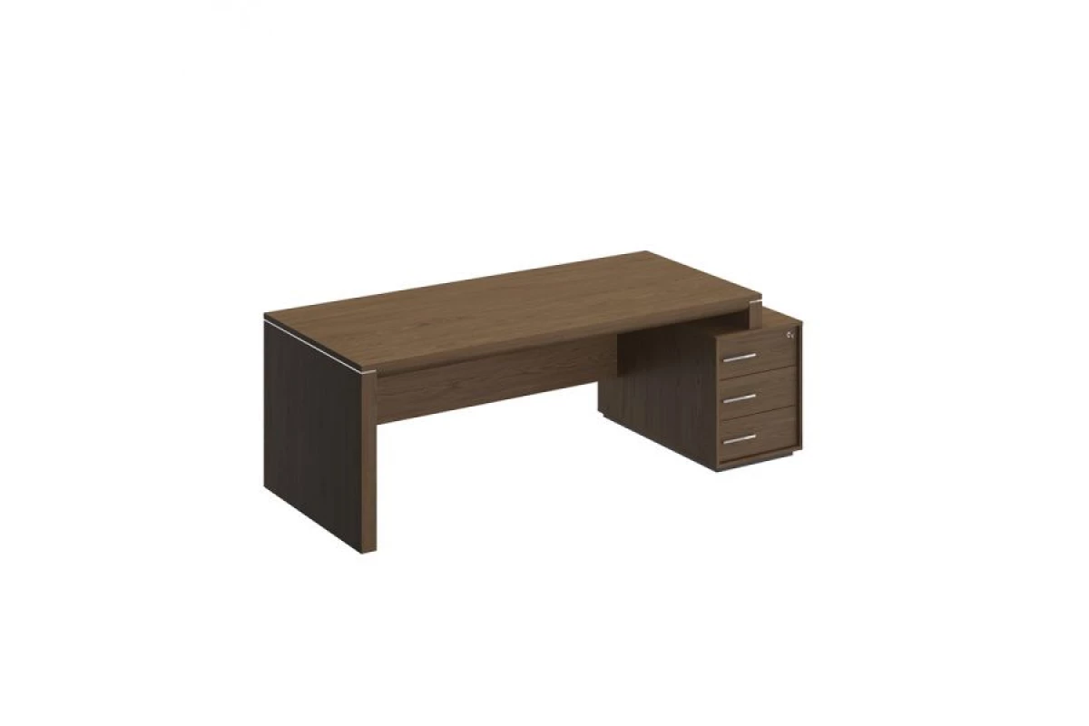 Стол руководителя правый на опорной тумбе малой  ВЛ 149 ДТ Velar