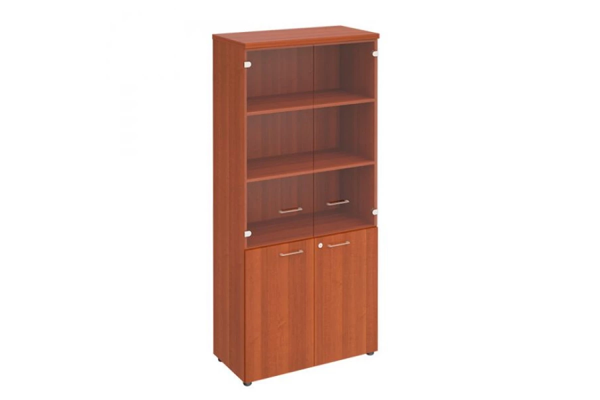 Шкаф для документов со стеклянными прозрачными дверьми ПТ 983