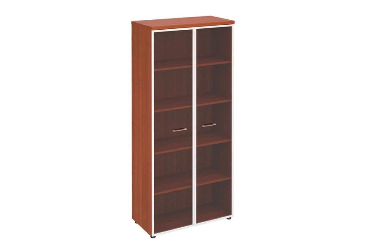 Шкаф для документов со стеклянными прозрачными дверьми в рамке ПТ 780 Патриот