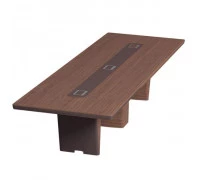 Стол для переговоров прямоугольный, дерево+кожа 420TA