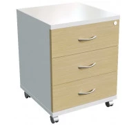 Тумба подкатная с 3 ящика и замком Steel