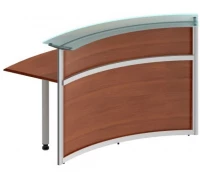 Модуль стойки ресепшн со стеклом 60 градусов изогнутой внутрь (без опор)