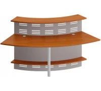 Модуль ресепшн с опорой и экраном угловой 60 грд. изогнутый внутрь