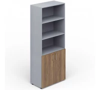 Шкаф для документов 2 двери ниши, 4 полки, ручки - хром EMHS833