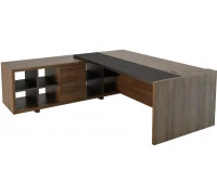 Стол руководителя столешница в коже лючок кабель-канала с правой стороны f013