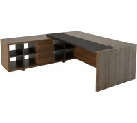 Стол руководителя столешница в коже лючок кабель-канала с правой стороны f023