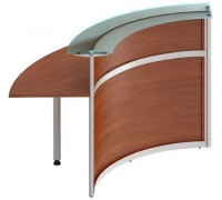 Модуль стойки ресепшн со стеклом 90 градусов изогнутой внутрь (без опор)