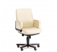  Кресло для посетителей ДИСО Б (DICO B) венге/бежевая кожа