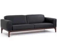 Диван трехместный FIOTTO, черная кожа+искусственная кожа