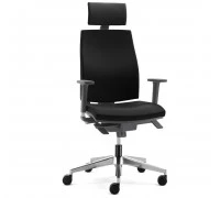 Кресло JOB перманент 3D алюминий с подголовником