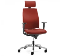 Кресло JOB синхромеханизм 2D алюминий с подголовником