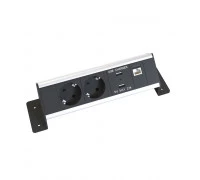 Настольная врезная розеточная станция Axessline с 2 розетками 935-I2CD