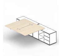 Составной стол на 2 рабочих места PE2TPG168FU