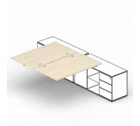 Составной стол на 2 рабочих места ST2TPG168FU
