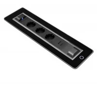 VERSATURN блок врезной 3+2 черный/стекло черное