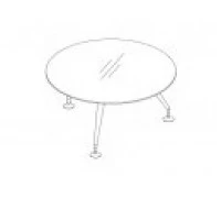 Стол переговоров круглый со стеклянной столешницей 156423