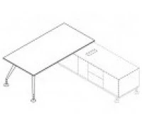Стол для кабинета правый или левый (с одной опорой) 156313