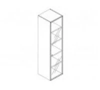 Шкаф для кабинета высокий узкий со стеклянной дверцей и замком, левосторонний 156925