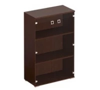 Шкаф для документов средний со стеклянными прозрачными дверьми КС 302
