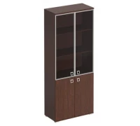 Шкаф для документов со стеклянными тонированными дверьми в рамке КС 306