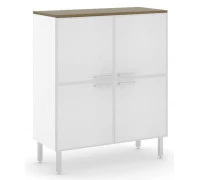 Шкаф белый 4 стеклянные двери TETTO