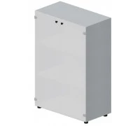Шкаф для документов 2 белые матовые стеклянные двери EMMS564BL