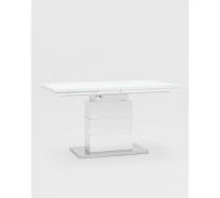 Стол обеденный Глазго раскладной 140-170*80 глянцевый белый