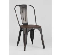 Стул TOLIX WOOD черный патина золото