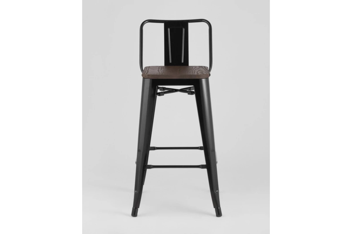 Стул полубарный TOLIX WOOD со спинкой черный
