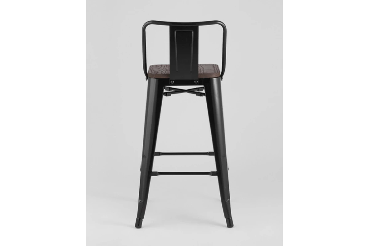 Стул полубарный TOLIX WOOD со спинкой черный