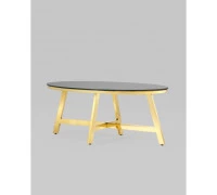 Журнальный стол 100*50 АЛЬБА золото стекло черное