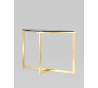 Консоль полукруглая АЛЬБА 115*30 золото стекло черное