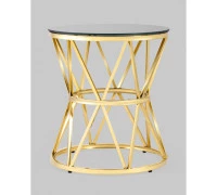 Журнальный стол 50*50 ВИВА золото стекло черное